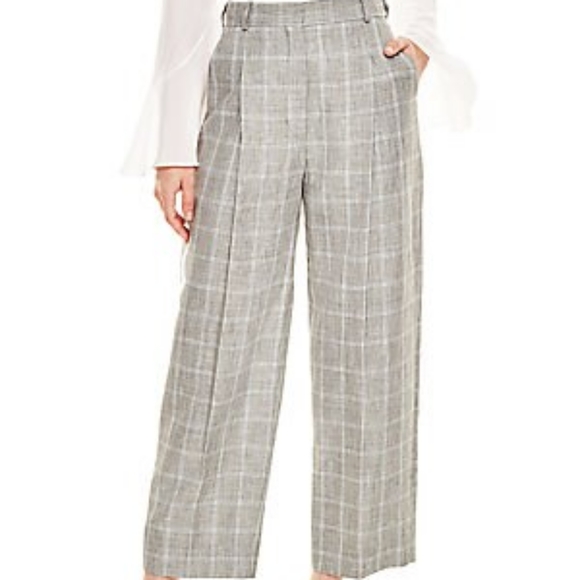 Sandro Hoviv Cropped Pants XS 36 4 gray plaid